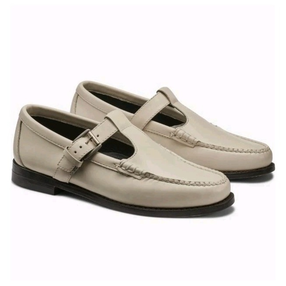 G.H. Bass Weejuns Women's Mary Jane Moc Toe Loafer Cream Size US 9.5 NWOB